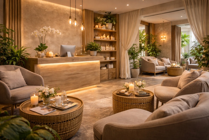 mobiliario de un spa